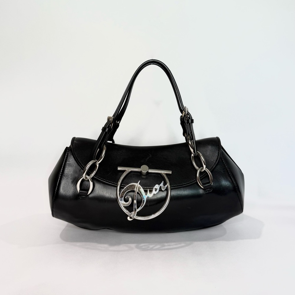 ✨SOLD✨ RARE Dior Black Leather Diva Logo Bag